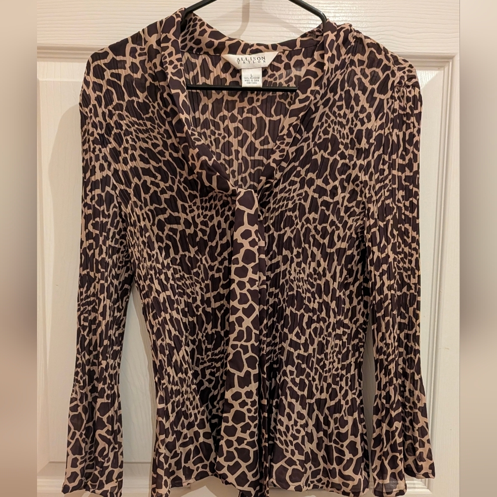 Allison Taylor Animal Print Blouse - Black and Brown